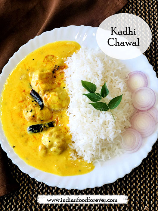 Kadhi Chawal Recipe - Punjabi Kadhi Chawal - Indian Yogurt Curry With Rice