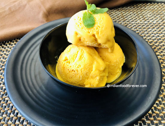 Mango Ice Cream with Condensed Milk