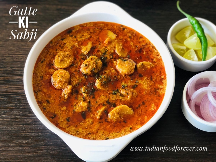 Gatte Ki Sabji Rajasthani - Gatta Curry Recipe - Besan Gatte Ka Saag